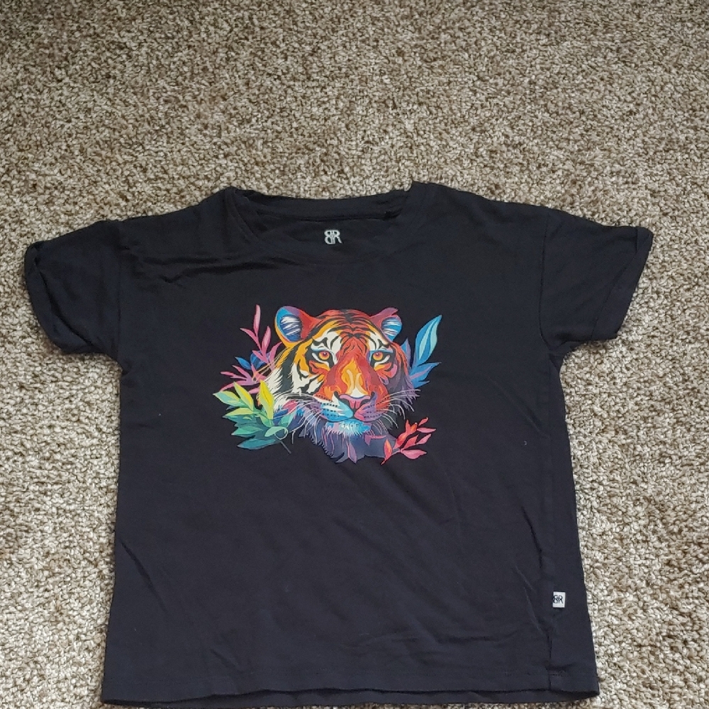 Excellent Condition Bums & Roses 3T Short Sleeve Bamboo Multicolored Tiger
